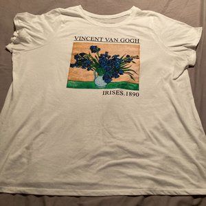 Torrid Plus Size T-Shirt w/ Van Gogh "Irises" Painting 4X EUC!